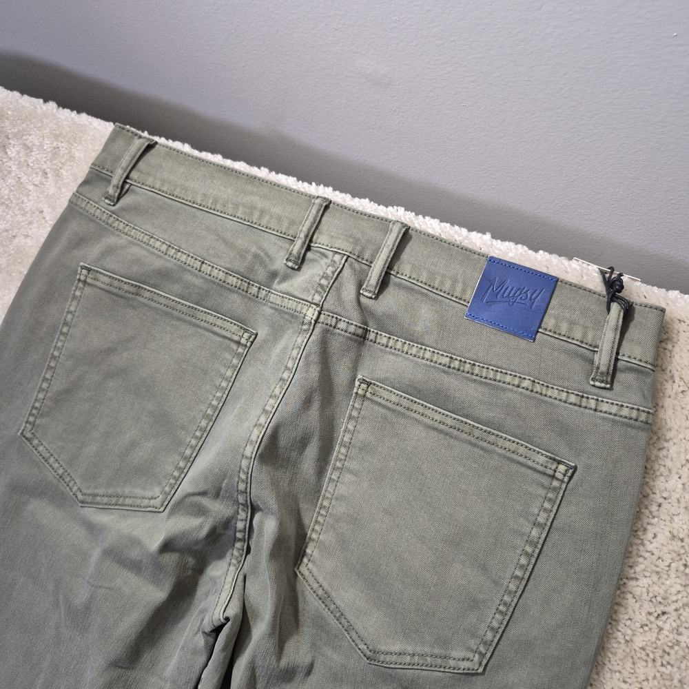 Mugsy Hydes Jeans Mens 36x36 Green Slim Straight Stretch Comfort Preppy Hipster - Picture 12 of 12
